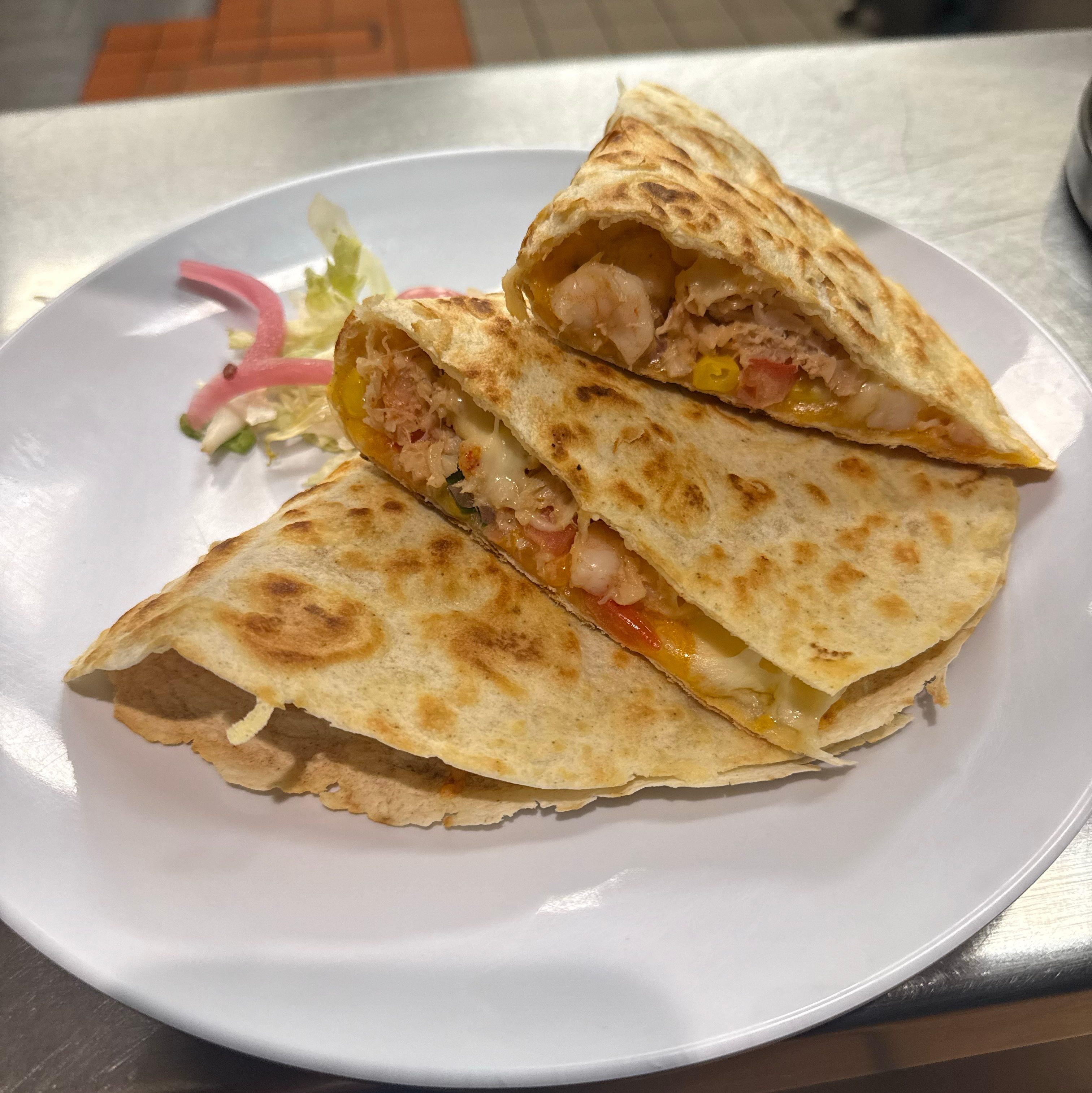 Seafood Quesadilla.